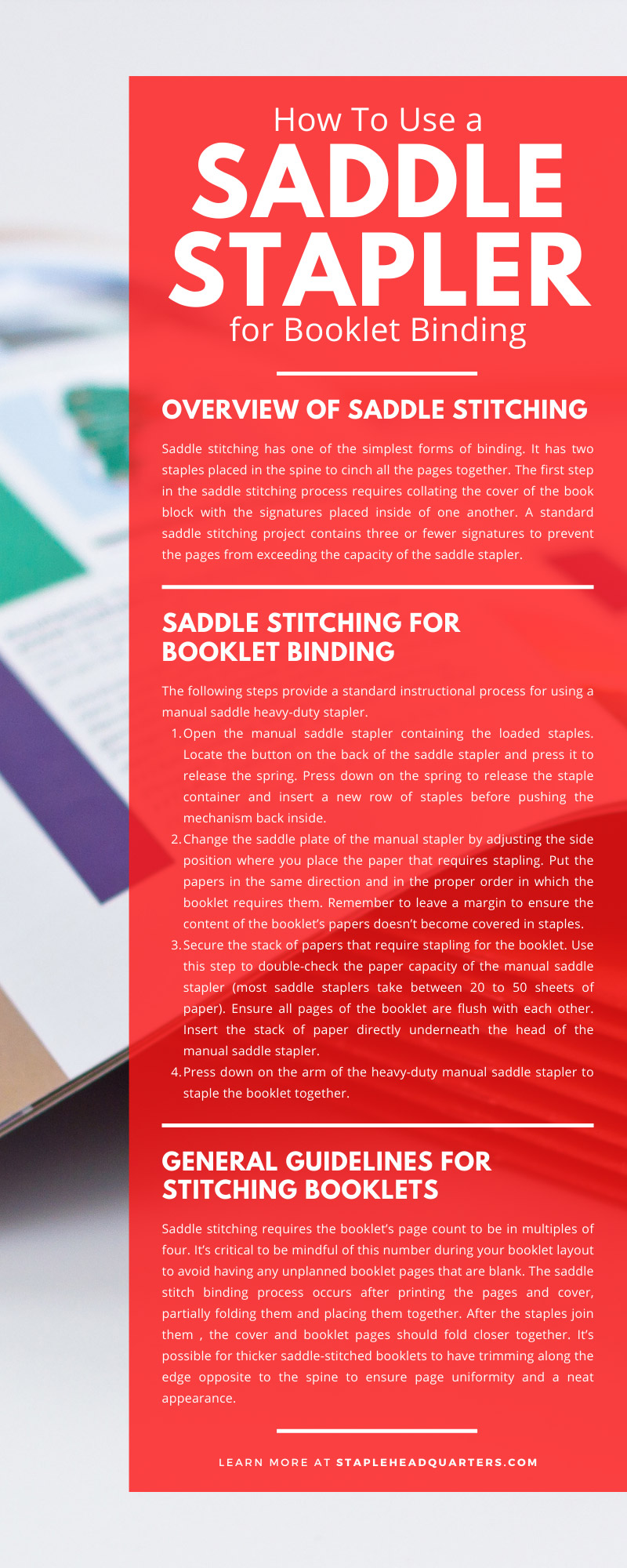 How To Use a Saddle Stapler for Booklet Binding