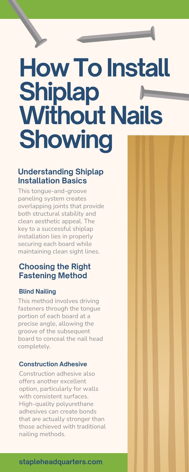 How To Install Shiplap Without Nails Showing