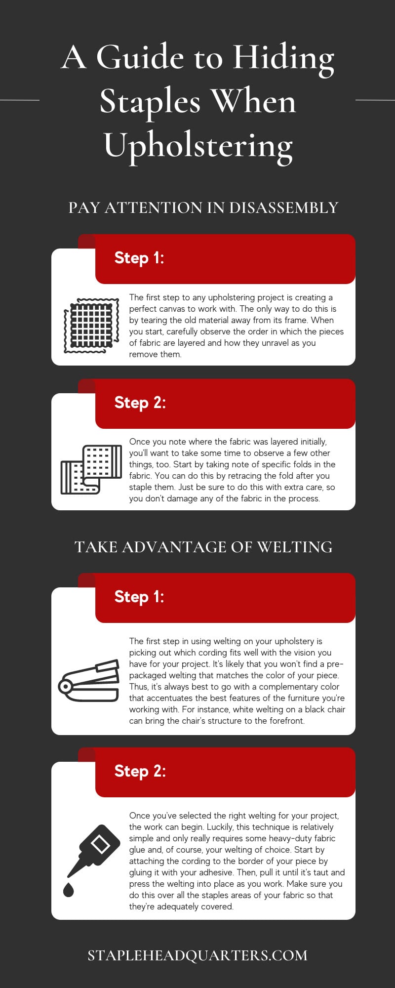 A Guide to Hiding Staples When Upholstering