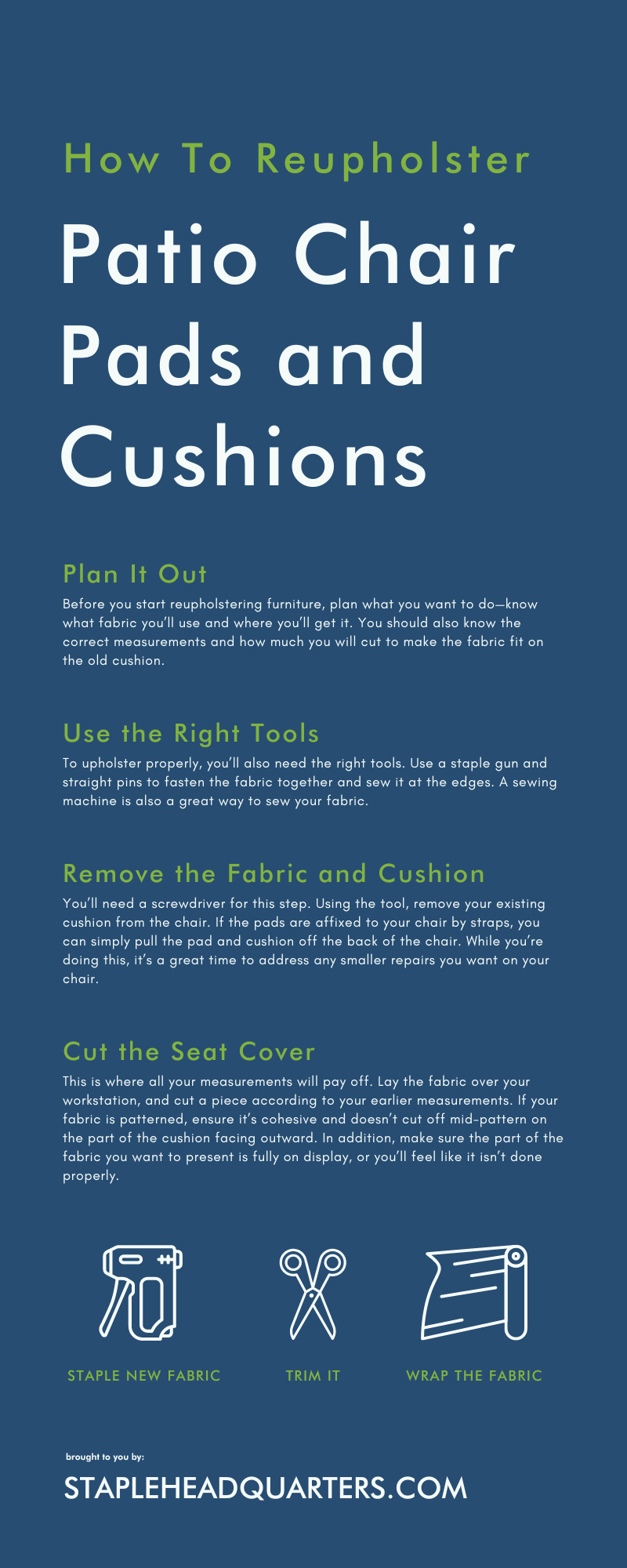 How To Reupholster Patio Chair Pads and Cushions