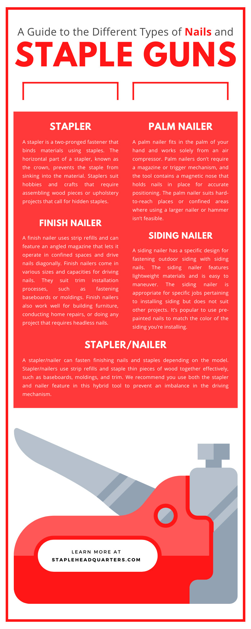 A Guide to the Different Types of Nails and Staple Guns