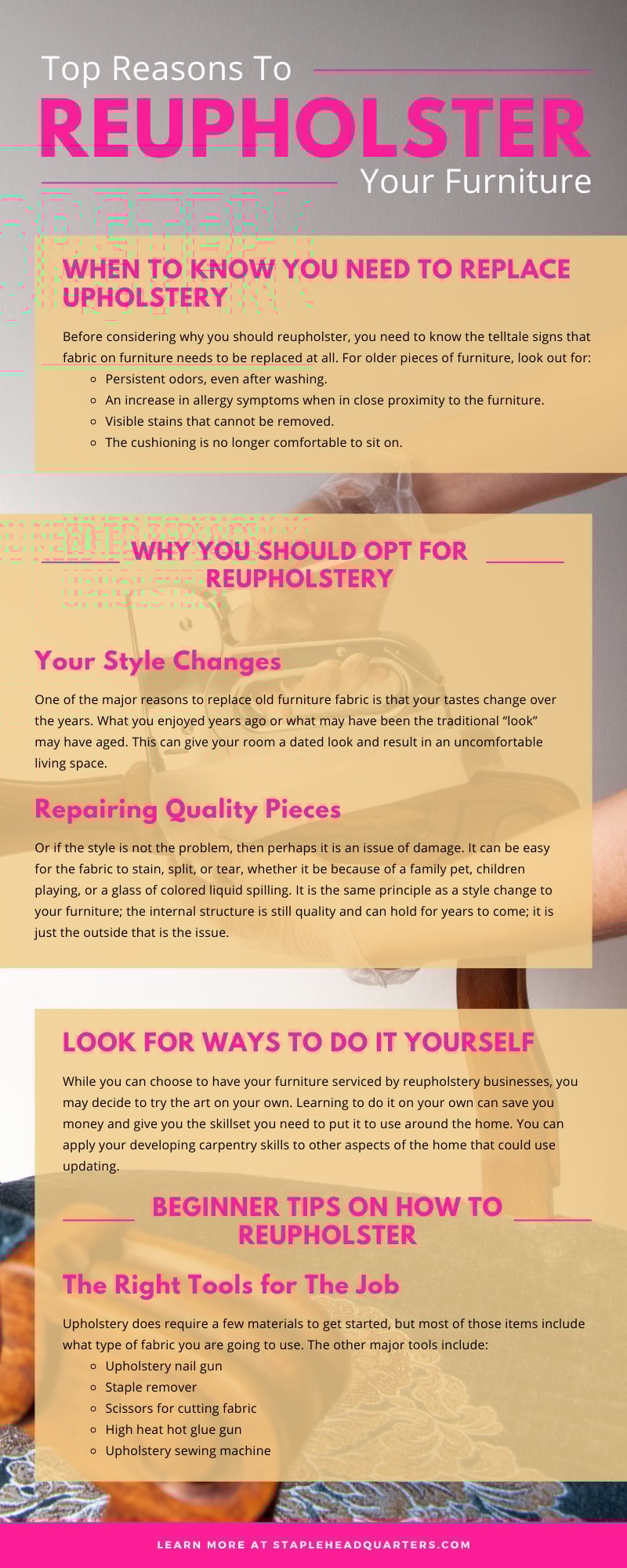 Top Reasons To Reupholster Your Furniture