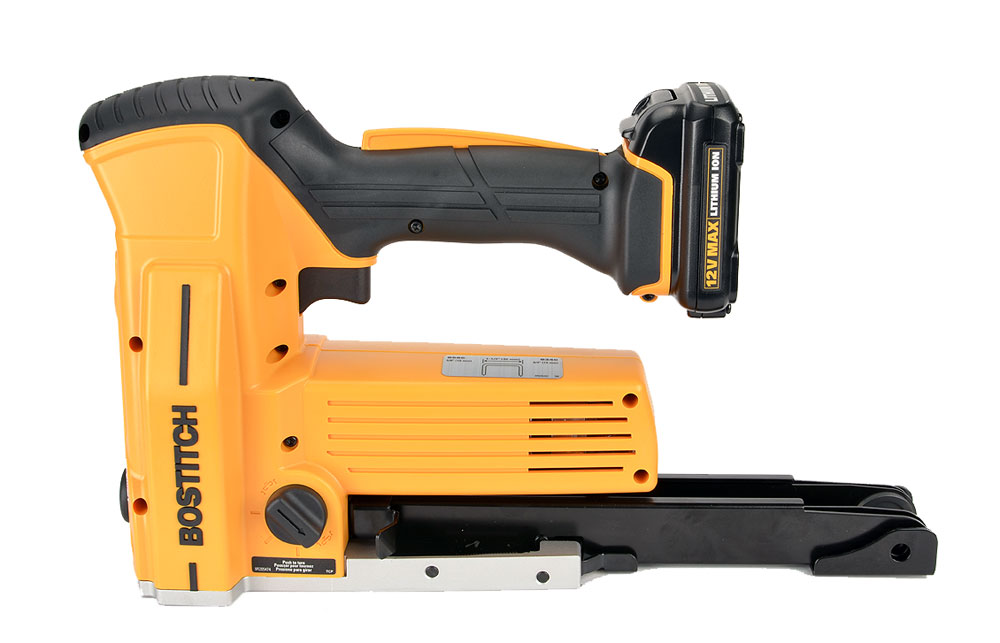 Bostitch DSC3219 cordless carton stapler. 11/4” Crown, 5/8" 3/4